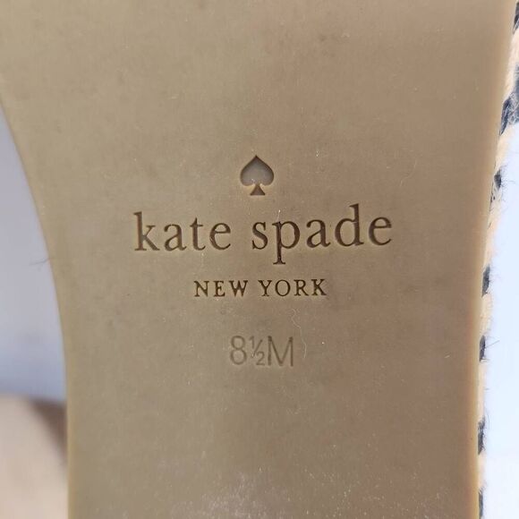 Kate Spade Zahara Black Leather Braided Flat Espadrille Sandals Slides Women's S - Picture 10 of 11